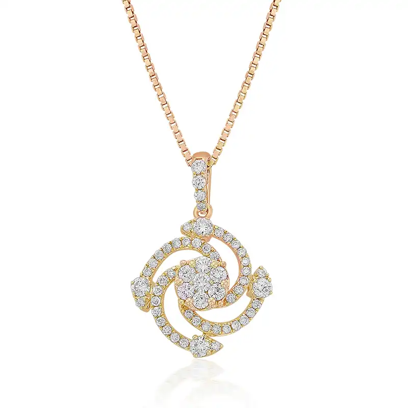 Swirly, Exuberant Diamond Pendant Set